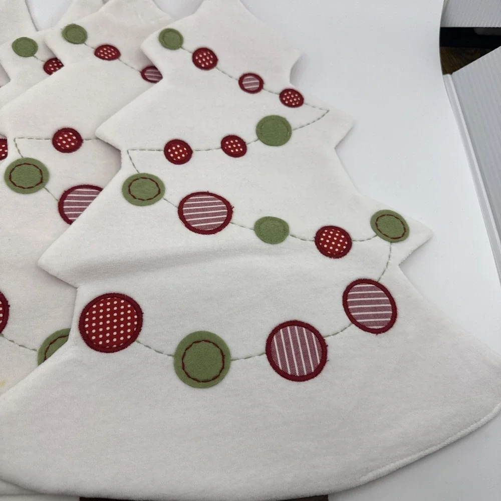 Pottery Barn Kids Christmas Tree  Placemat‎ Soft White Set Of 4 Stains